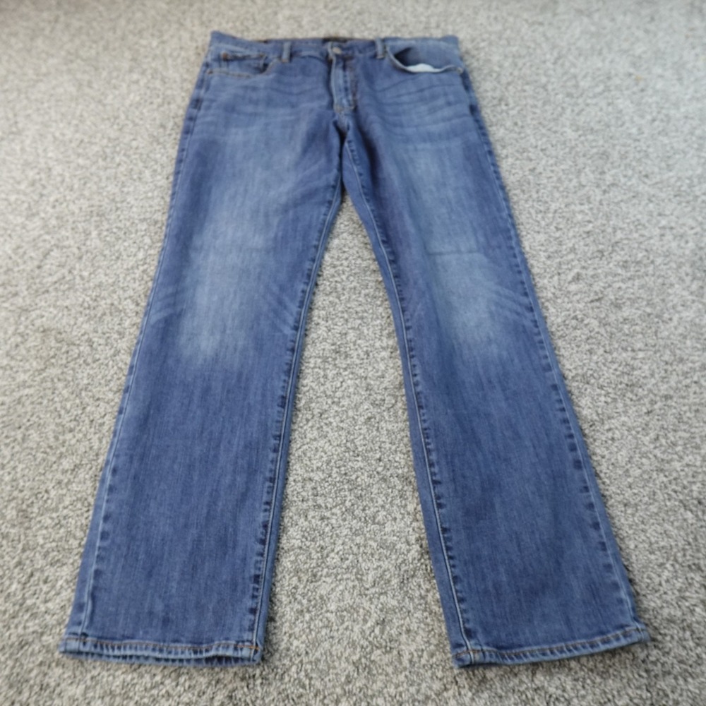 Lucky Brand Jeans Mens 34X32‎ Dark Blue Denim Pants 221 Straight Stretch Preppy